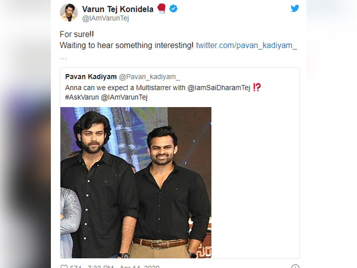 Varun Tej and Sai Dharam Tej slip into multistarrer?