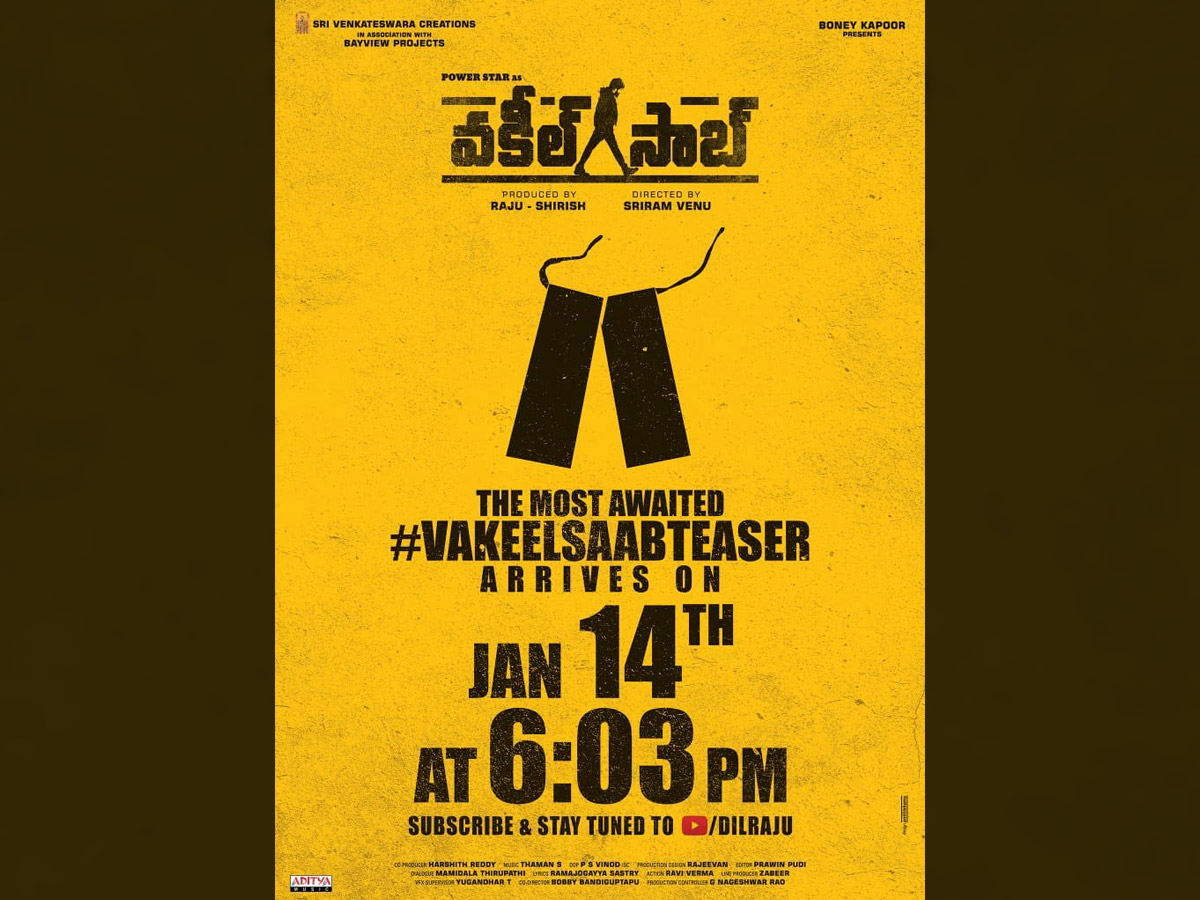 Big suspense revealed Date and Time set for Vakeel Saab teaser