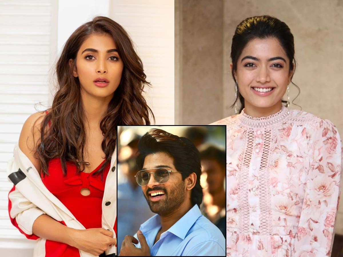 Pooja Hegde and Rashmika Mandanna in Allu Arjun Icon